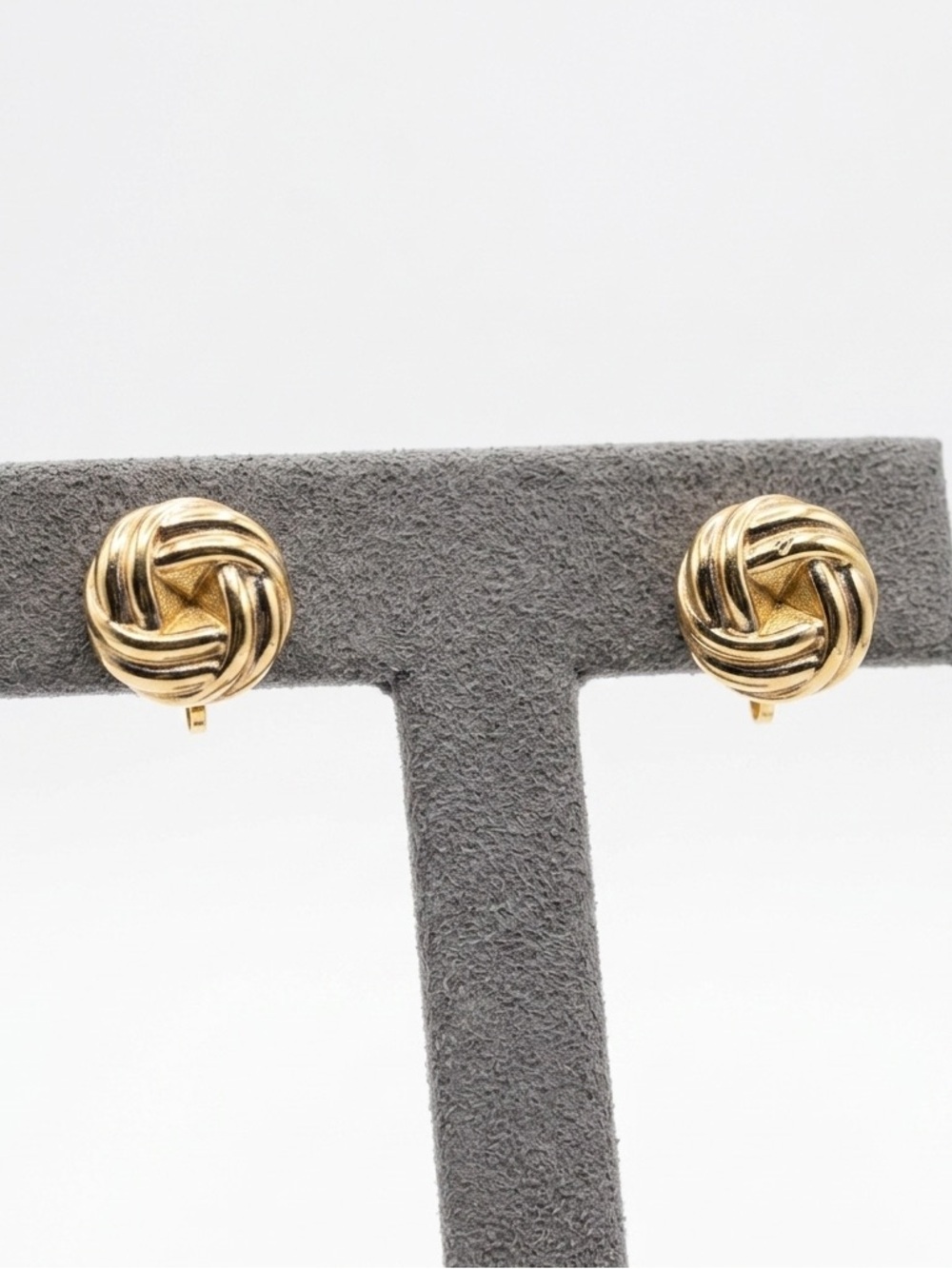 Vintage Infinity Love Knot 14k Gold Plated Rhodium Hypoallergenic Stud Earrings - Picture 12 of 12
